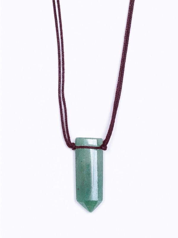 Colar Aromático Lapidado em Ponta - Quartzo Verde